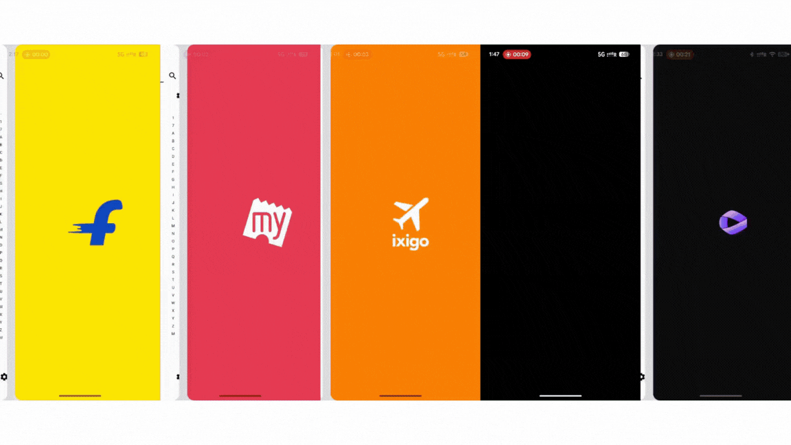 Custom splashes on various popular apps